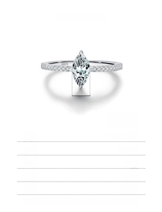 Macro view of marquise-cut 0.50ct stone on S925 silver ring with pave-set band detail