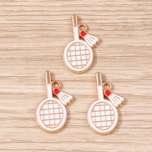 Pendentifs raquette et volant créatifs avec accents dorés pour porte-clés et sacs DIY
