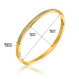 Detailed view of rose gold titanium bracelet showing 60mm x 50mm inner dimensions