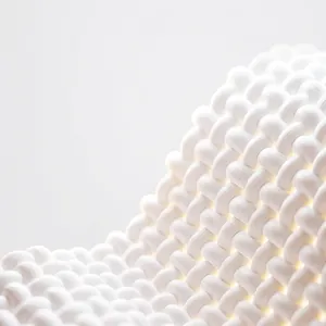 Macro shot of waterproof tech fibers with breathable weave structure for rugs