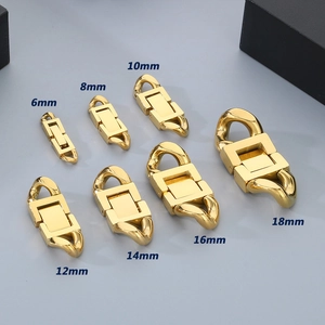 Stainless Steel Cuban Chain Jewelry Clasp Connector Polished DIY Jewelry Findings Accessories For Necklace Bracelet Making Simple Fashion