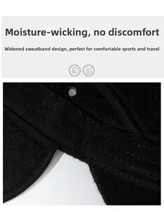 Detail of the widened moisture-wicking sweatband inside the warm winter flat cap
