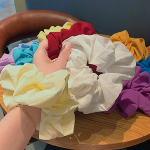 Oversized Chiffon Scrunchies Solid Color Elastic Hair Ties Ponytail Holder Elegant Soft Hair Accessories For Women Girls