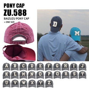 Washed Cotton Initial Letter Embroidery Baseball Cap Distressed Retro Adjustable Outdoor Sun Hat For Men Women Casual Headwear