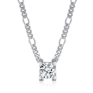 925 Sterling silver hip hop Cuban chain with 2ct round cut moissanite diamond pendant