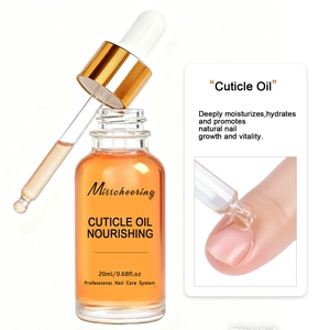 Detailed view of 20ml cuticle oil glass bottle with dropper for professional nail repair