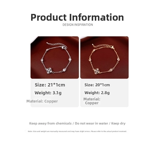 Detail view of gold and silver plated copper bracelets with sparkling zircon flower charms
