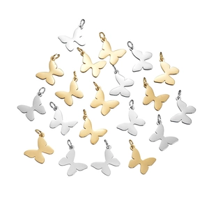 Pendentifs papillons polis en or et argent pour la fabrication de bracelets personnalisés