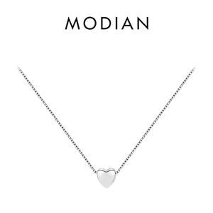 Heart Pendant Necklace 925 Sterling Silver Minimalist Polished Box Chain Small Elegant Jewelry For Women Girls