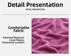 Close-up of purple coral fleece fabric showing soft texture and thick absorbent fibers