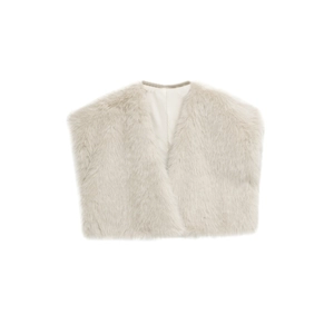 Gilet In Pelliccia Sintetica Da Donna Senza Maniche Shaggy Gilet Tinta Unita Scollo A V Capispalla Corti Moda Inverno Caldo