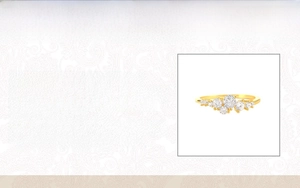 Detail showing S925 sterling silver ring with 18K gold plating and cubic zirconia cluster
