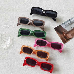 Retro Rectangular Sunglasses Kids UV Protection Wide Frame Fashion Y2K Street Style Eyewear For Boys Girls