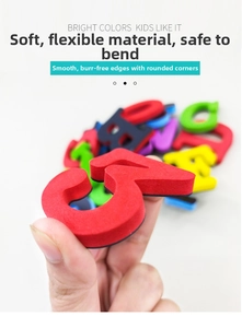 Flexible magnetic alphabet letters for kids with soft texture and rounded edges