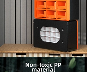 Detail view of drawer storage box made of non-toxic high-quality PP plastic material