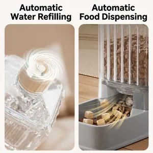 Distributeur automatique d'eau et de nourriture pour animaux avec réservoir transparent