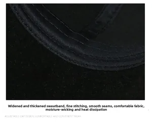 Détail du bandeau de transpiration épais et des coutures fines de la casquette d'hiver