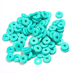 Perles disques en pâte polymère turquoise 6mm pour la fabrication de bijoux et bracelets