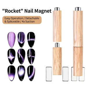 Nail Magnet Stick With Wood Handle Detachable For Cat Eye Gel Polish Manicure Art Tools DIY Design