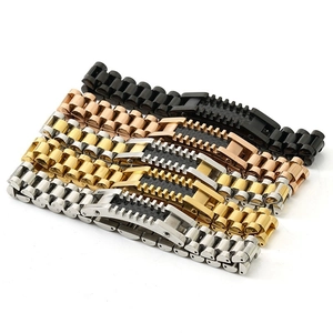 Classic stainless steel watch strap bracelets in gold, black, silver, and rose gold finish