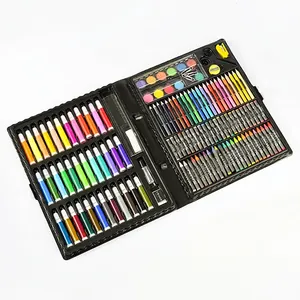 Set artistico completo da 208 pezzi per bambini con pennarelli, pastelli e matite colorate