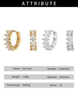 Detailed macro view of S925 sterling silver earrings with CZ pave setting craftsmanship