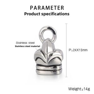 Polished stainless steel DIY jewelry clasp with size parameters 24x15mm and 14g weight