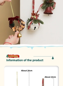 Detailed view of Christmas bell ornaments with pine cones and berries, height 22-26cm