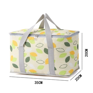 Große isolierte Picknicktasche mit Blattmuster und Aluminiumfolie für Lebensmittel