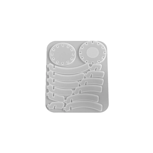 Silicone mold set for DIY resin candle holders featuring round and curved geometric cavities