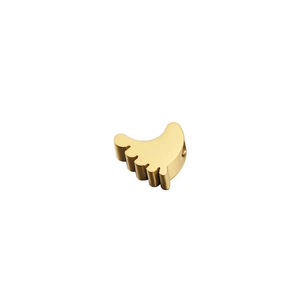 Polished gold stainless steel baby footprint charm bead for DIY bracelets and necklaces