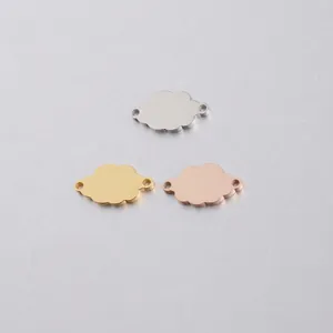 Cloud Shape Charms Stainless Steel Mirror Polished Connector Loops DIY Bracelet Necklace Jewelry Making Finding