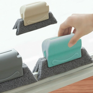 Handheld Window Groove Cleaning Brush Scouring Pad Plastic Handle Gap Scrubbing Tool Household Multi-Functional Utility