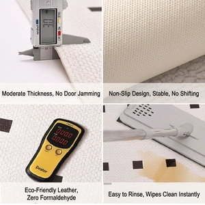 French style PVC door mat with 3mm thickness, eco-friendly leather, and non-slip backing