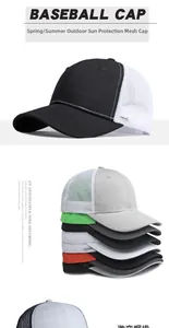 Detailed view of breathable mesh back and cotton canvas panels on baseball cap