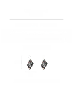 Detailed size chart for vintage bohemian peacock earrings with rhinestones and tassels