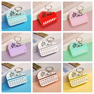 Mini Piano Electronic Keyboard Keychain Musical Toy With Glowing Light Portable Small Instrument Pendant For Gift