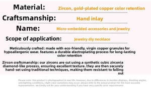 Fiche technique détaillée des accessoires de bijoux DIY plaqués or 18 carats et zircon