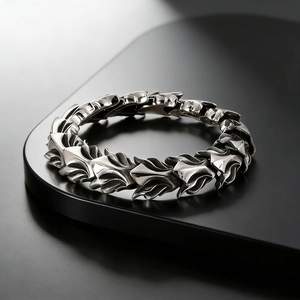 Vintage Dragon Scale Bracelet Stainless Steel Link Chain For Men Punk Gothic Distressed Hip Hop Jewelry Accessory