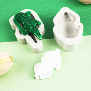 Stampi in silicone squalo coccodrillo e orso polare per fondant mousse e argilla