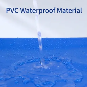 Blue PVC waterproof air conditioner cleaning cover with durable leak-proof material