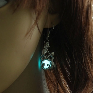 Mermaid Dangle Earrings Alloy Luminous Glow In The Dark Halloween Fantasy Jewelry For Women