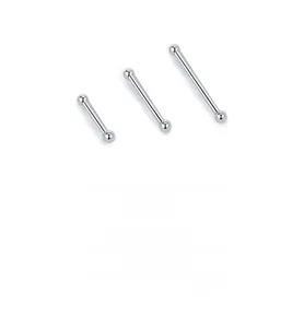 Tre misure di orecchini a perno in argento S999 con sfere rotonde in uno stile minimalista