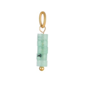 Eleganter grüner Zylinderstein-Anhänger mit Goldverschluss minimalistischer Anhänger