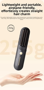 Brosse lissante ionique portable 255g avec contrôle de température intelligent et design