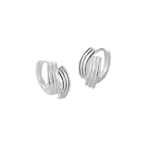 Boucles d'oreilles créoles multicouches en argent sterling S925 au design minimaliste