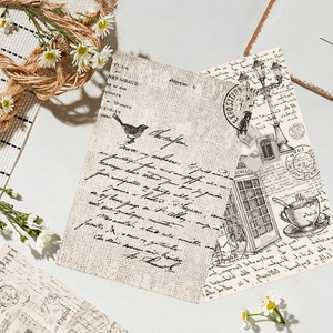 Set of 10 vintage aesthetic decorative postcards featuring retro script and floral elements