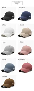Griglia dettagliata che mostra nove colori di cappellini da baseball ad asciugatura rapida