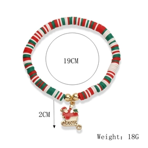 Bracelet de Noël en perles d'argile avec pendentif Père Noël et diamètre de 19 cm