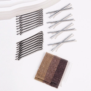 24-piece set of glitter hair clips with gradient sparkles and metal bobby pins